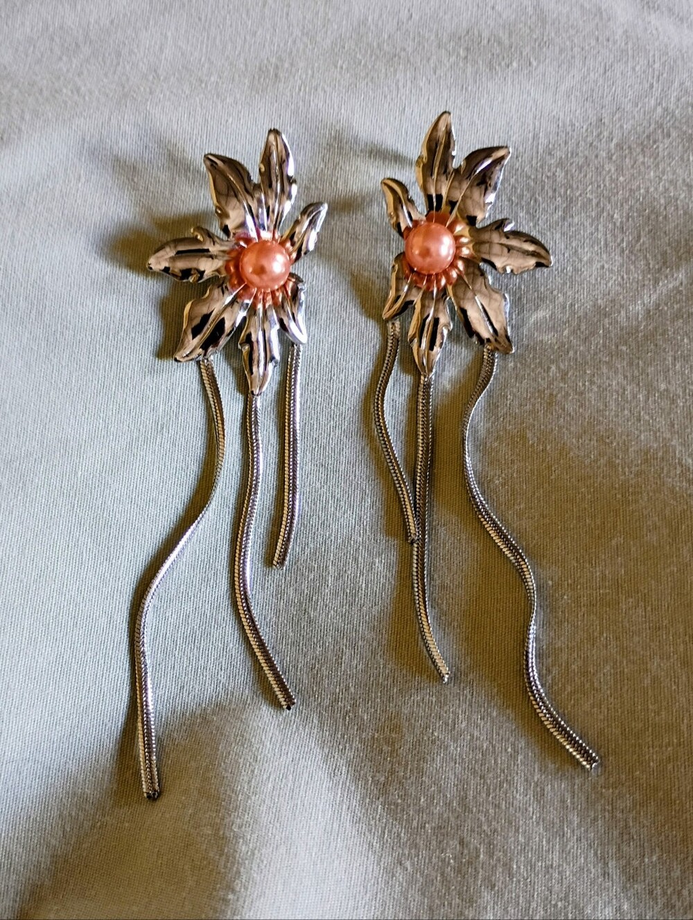 Silver Toned Sunflower Post Earrings